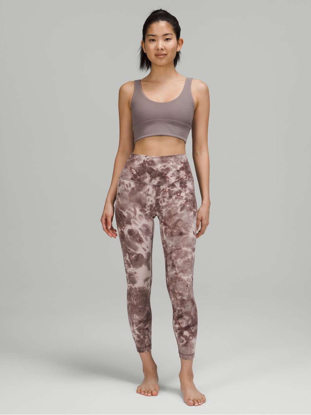 Lululemon Align HR Pant 25" Size 8 Diamond Dye Mink Bery Lunar Rock Pink Gray